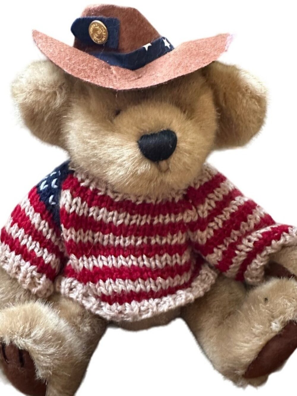 Brass Button Bears Cody Teddy Plush 12" Stuffed Animal Flag Sweater Hat USA